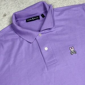 Psycho Bunny Polo Shirt Mens 7 XL Purple Pima Cotton Logo Short Sleeve